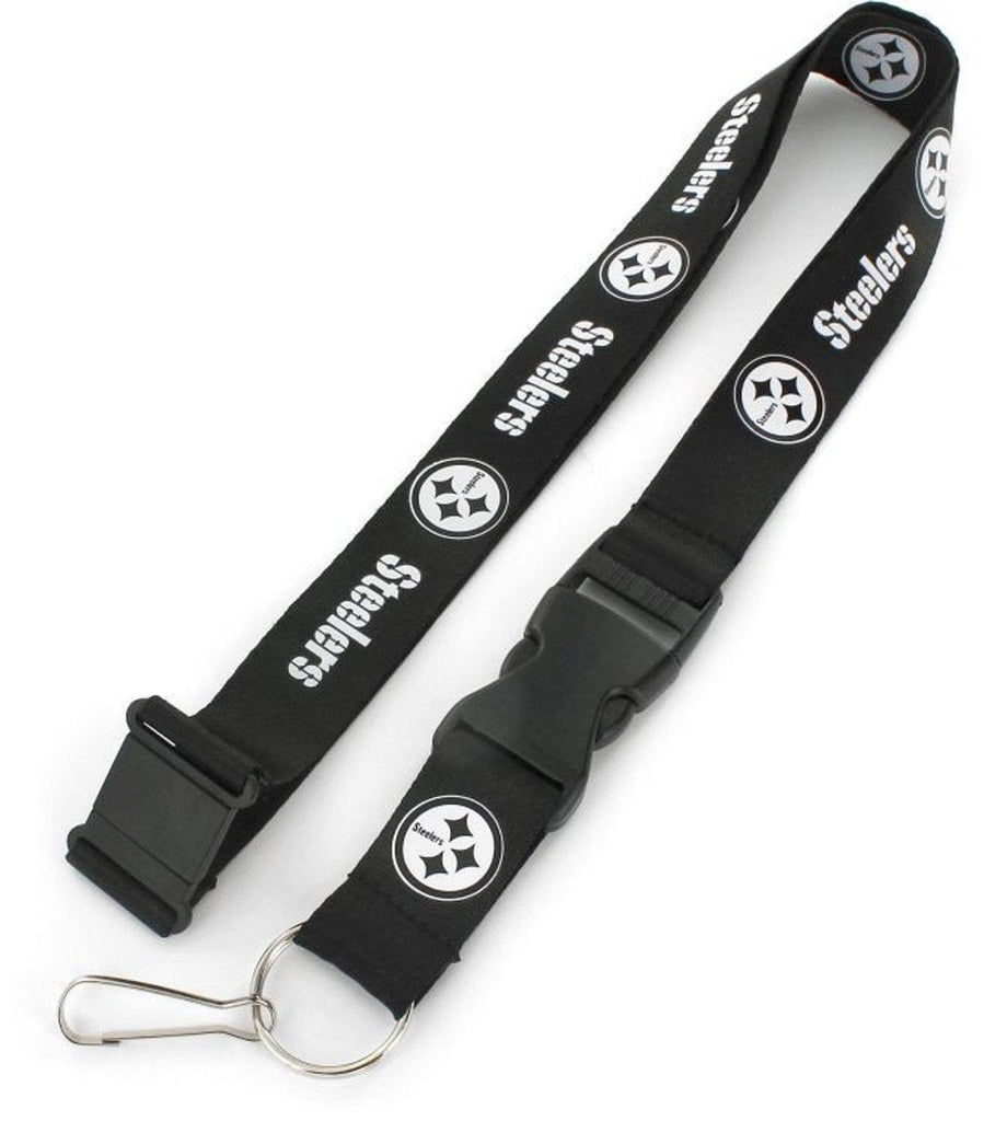 Lanyards Pittsburgh Steelers Lanyard Black and White 763264636216