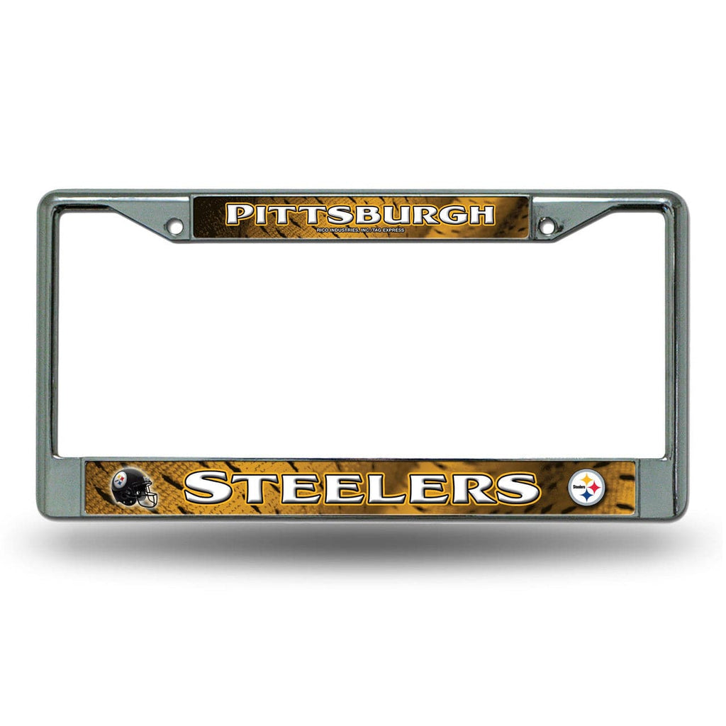 License Frame Chrome Pittsburgh Steelers License Plate Frame Chrome Printed Insert 611407383100