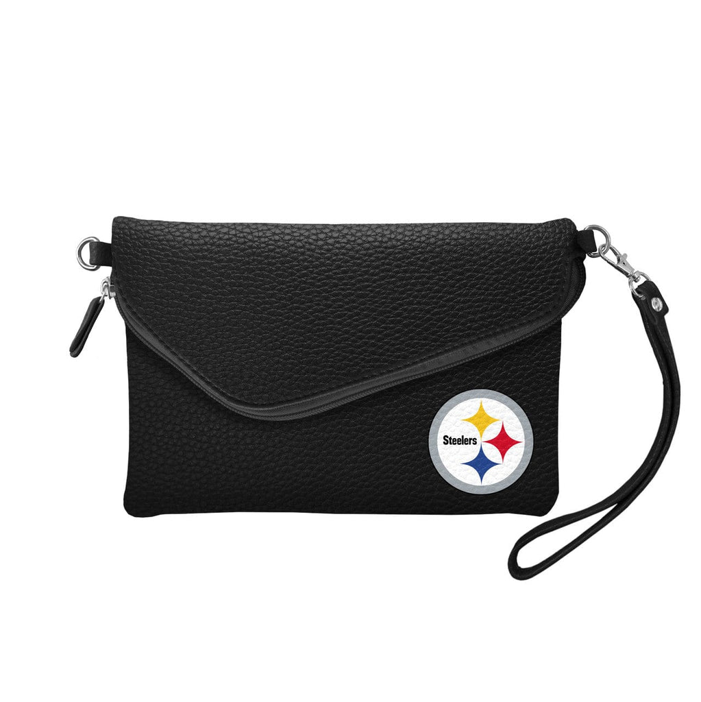 Purse Pebble Fold Over Crossbody Pittsburgh Steelers Purse Pebble Fold Over Crossbody Black 686699323264