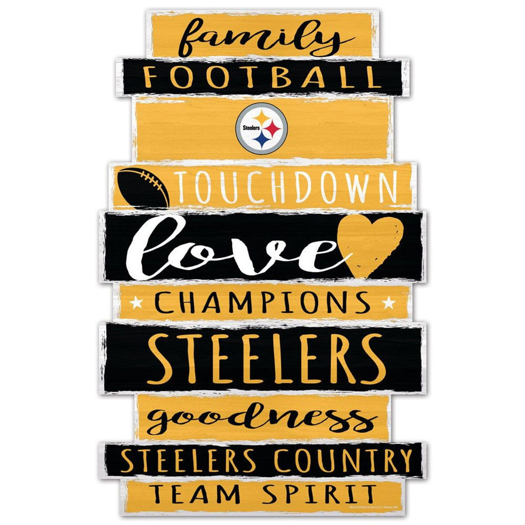 Sign 11x17 Established Home Pittsburgh Steelers Sign 11x17 Wood Family Word Design 032085618955