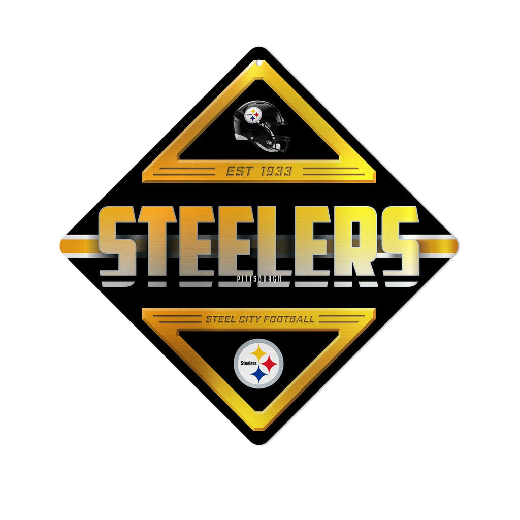 Sign 12x12 Metal Pittsburgh Steelers Sign Metal Diamond Shape 611407462508