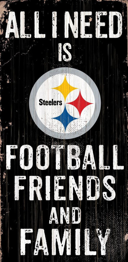 Sign 6x12 Friends and Family Pittsburgh Steelers Sign Wood 6x12 Football Friends and Family Design Color 878460174971