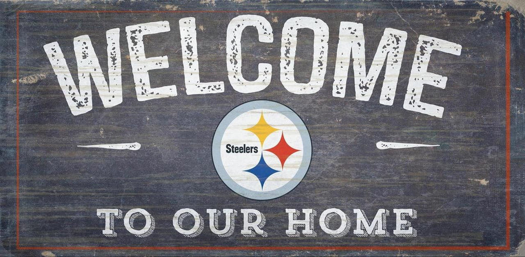 Sign 6x12 Welcome To Our Home Pittsburgh Steelers Sign Wood 6x12 Welcome To Our Home Design - Special Order 878460049149