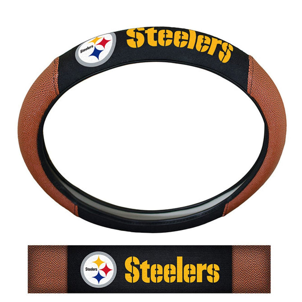 Steering Wheel Covers Pigskin Pittsburgh Steelers Steering Wheel Cover Premium Pigskin Style 681620253245