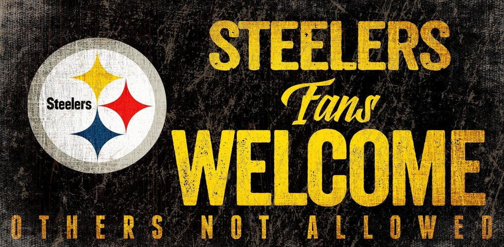 Sign 12x6 Fans Welcome Pittsburgh Steelers Wood Sign Fans Welcome 12x6 878460152757
