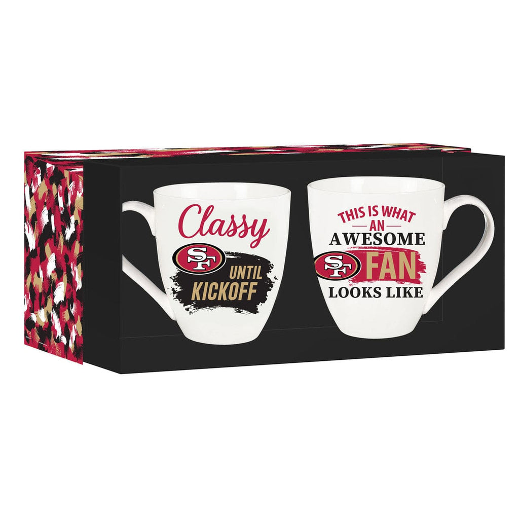 Boxed 17oz 2 Pack San Francisco 49ers Coffee Mug 17oz Ceramic 2 Piece Set with Gift Box 801946829591