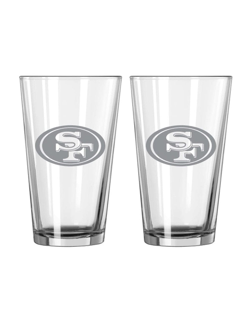 Drink Glass Satin Pint San Francisco 49ers Glass Pint Frost Design 2 Piece Set 806293799429