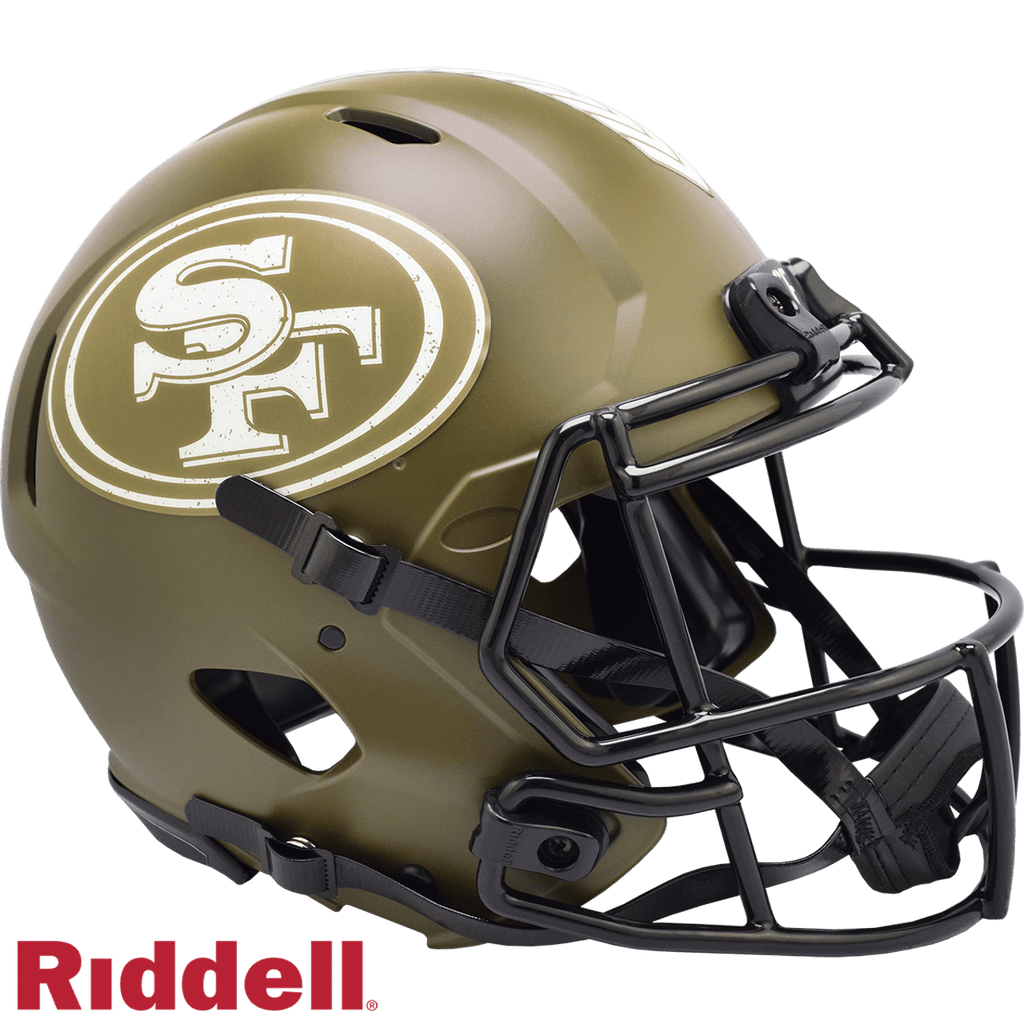 Salute to Service Helmets San Francisco 49ers Helmet Riddell Authentic Full Size Speed Style Salute To Service 095855631950
