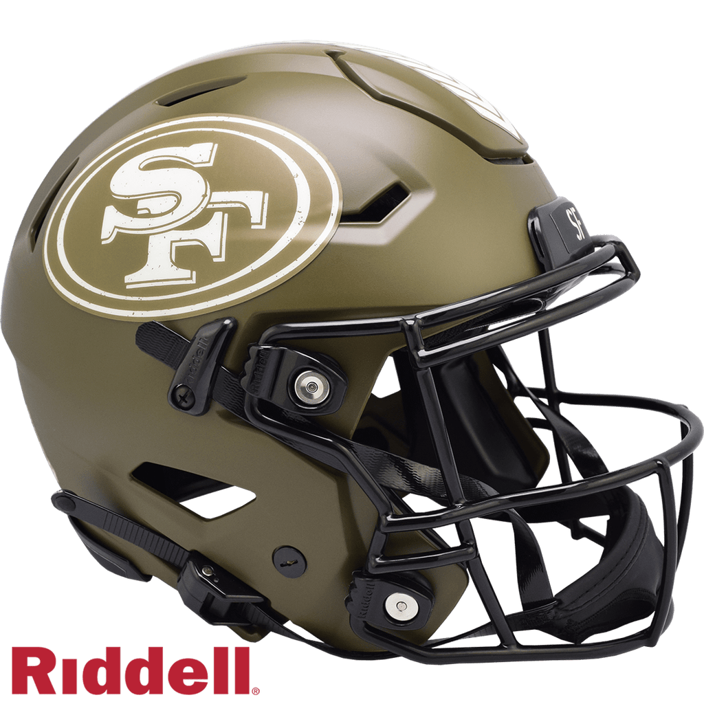 Salute to Service Helmets San Francisco 49ers Helmet Riddell Authentic Full Size SpeedFlex Style Salute To Service 095855631608