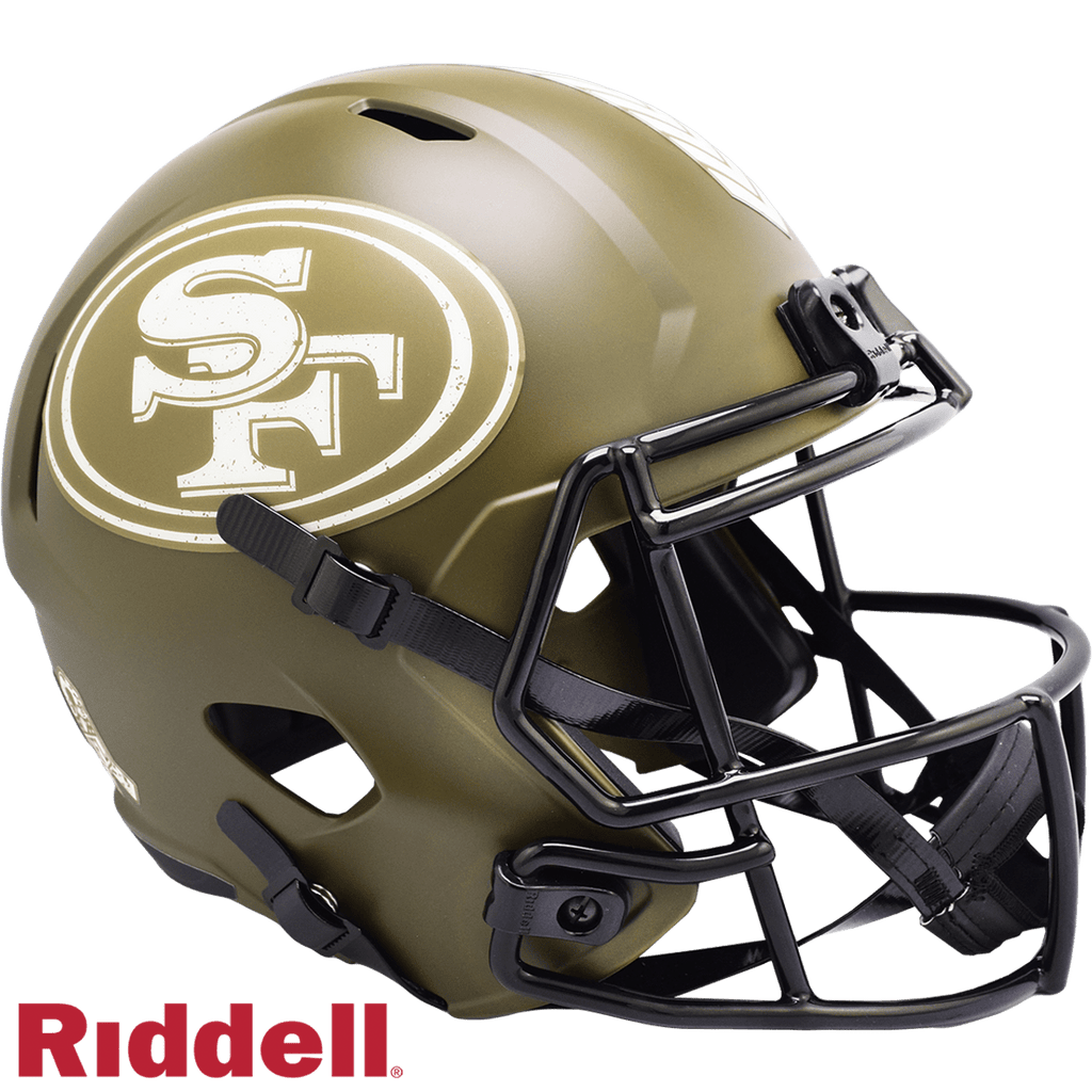 Salute to Service Helmets San Francisco 49ers Helmet Riddell Replica Full Size Speed Style Salute To Service 095855632612