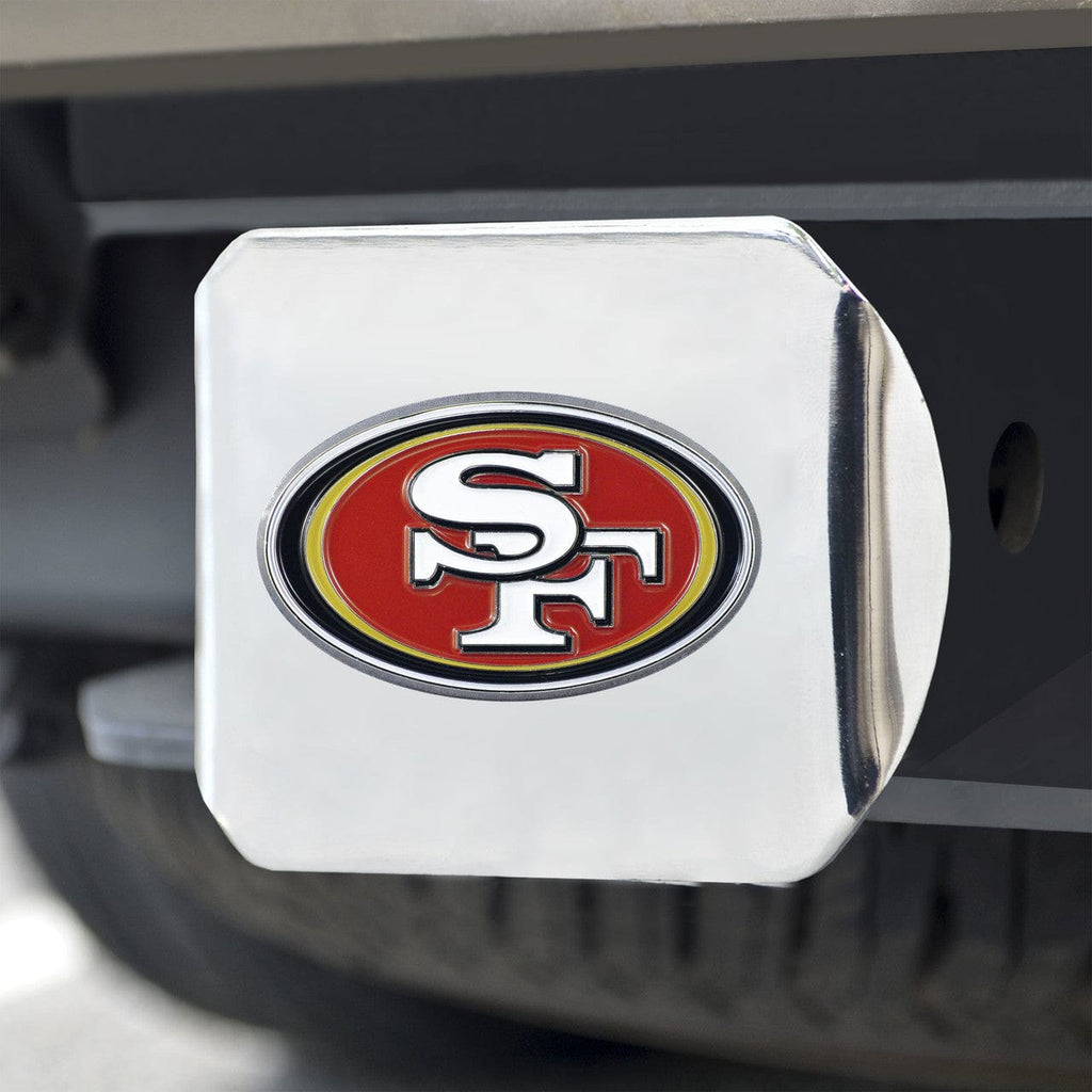 Auto Hitch Covers San Francisco 49ers Hitch Cover Color Emblem on Chrome 842281126099