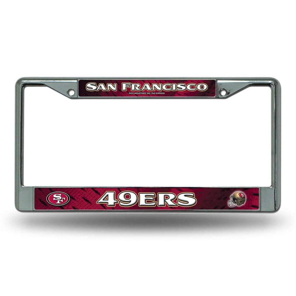 License Frame Chrome San Francisco 49ers License Plate Frame Chrome 094746381448