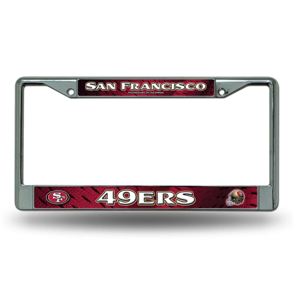 License Frame Chrome San Francisco 49ers License Plate Frame Chrome Printed Insert 611407026458