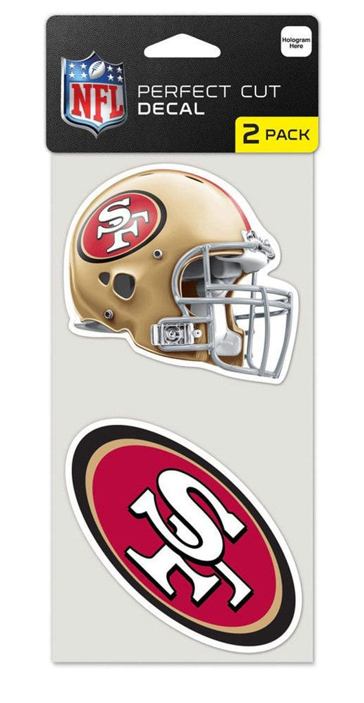 Decal 4x4 Perfect Cut Set of 2 San Francisco 49ers Set of 2 Die Cut Decals 032085475831