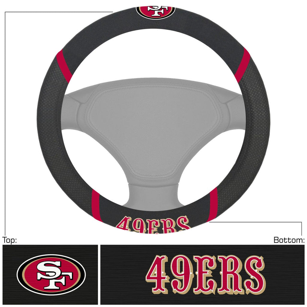 Steering Wheel Covers Mesh San Francisco 49ers Steering Wheel Cover Mesh/Stitched 842989050429