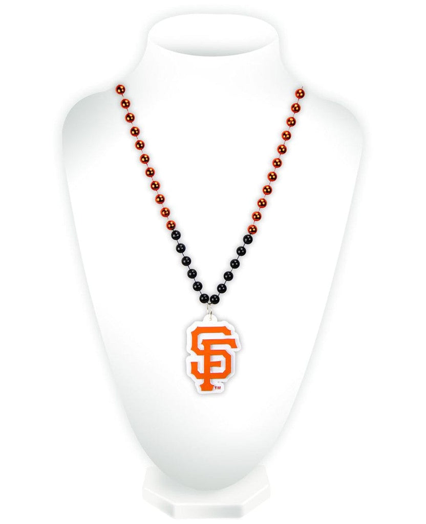 Jewelry Neck Beads Mdln Mardi G San Francisco Giants Beads with Medallion Mardi Gras Style - Special Order 094746572013