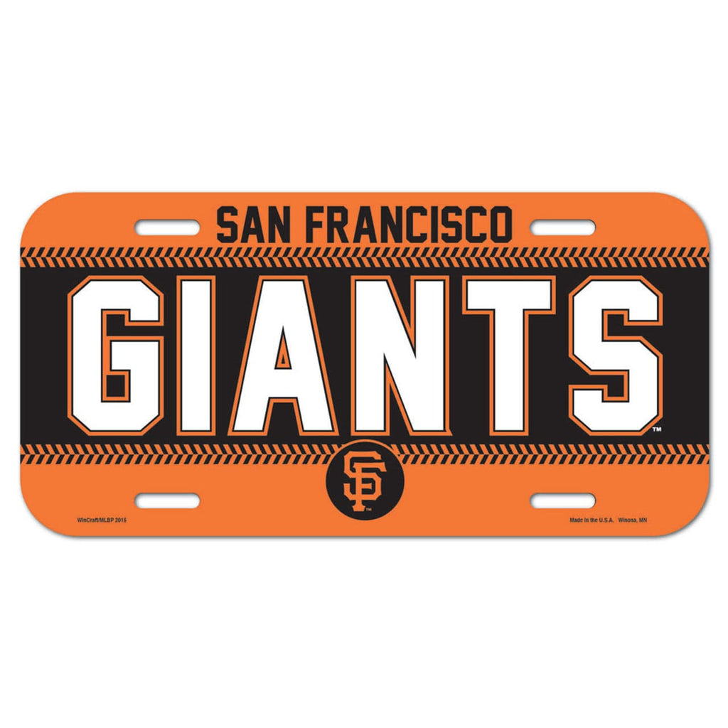 License Plate Plastic San Francisco Giants License Plate Plastic - Special Order 032085869227