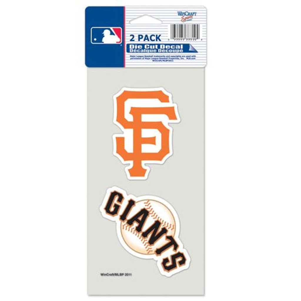Decal 4x4 Perfect Cut Set of 2 San Francisco Giants Set of 2 Die Cut Decals 032085476517