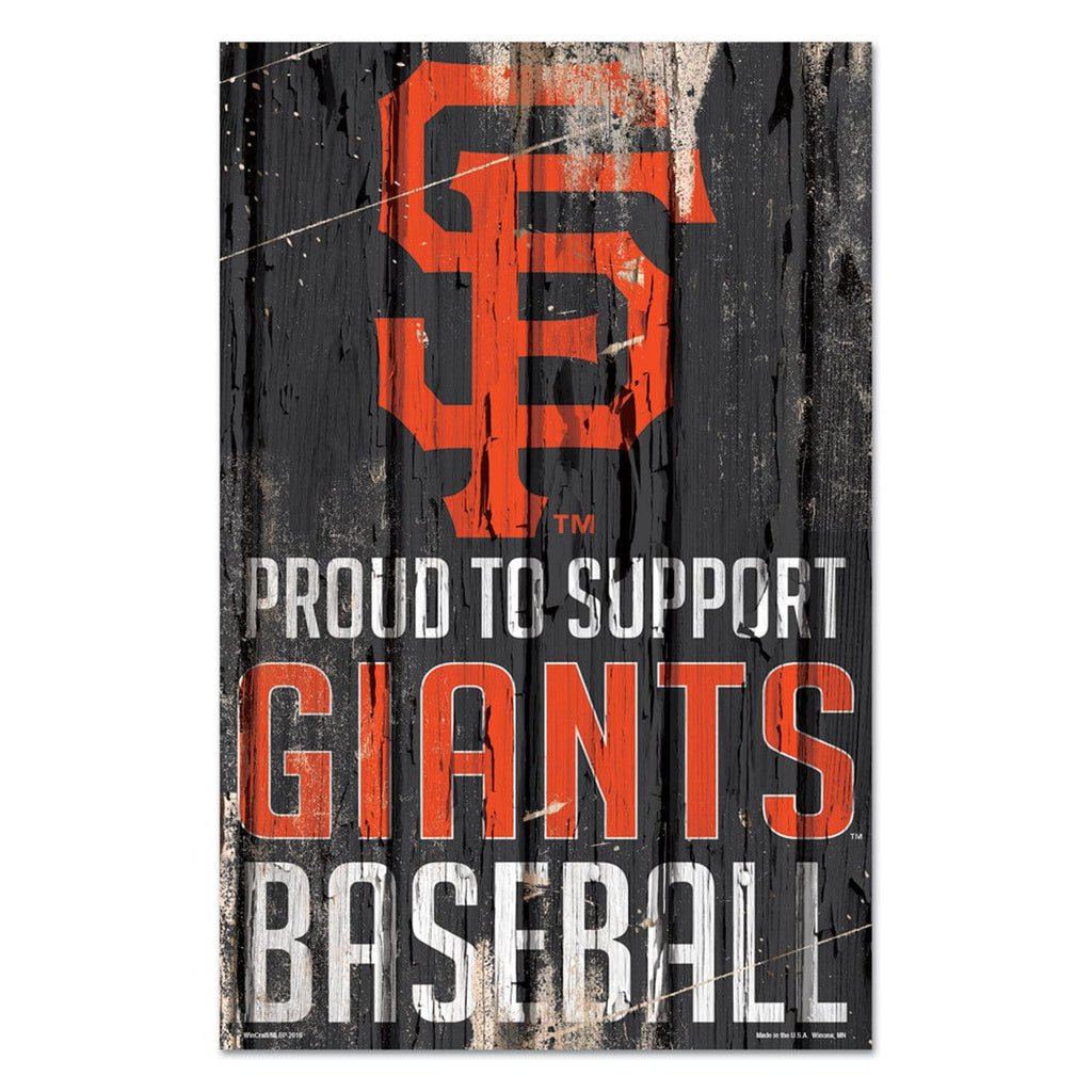 Sign 11x17 Proud To Support San Francisco Giants Sign 11x17 Wood Proud to Support Design 032085611758