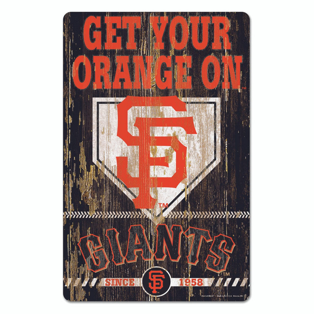 Sign 11x17 Slogan San Francisco Giants Sign 11x17 Wood Slogan Design 032085699787