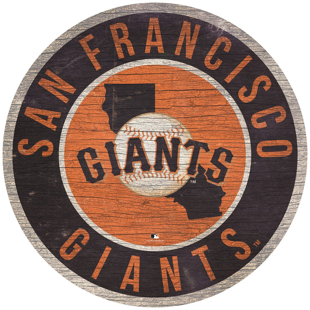 San Francisco Giants San Francisco Giants Sign Wood 12 Inch Round State Design 878460205620