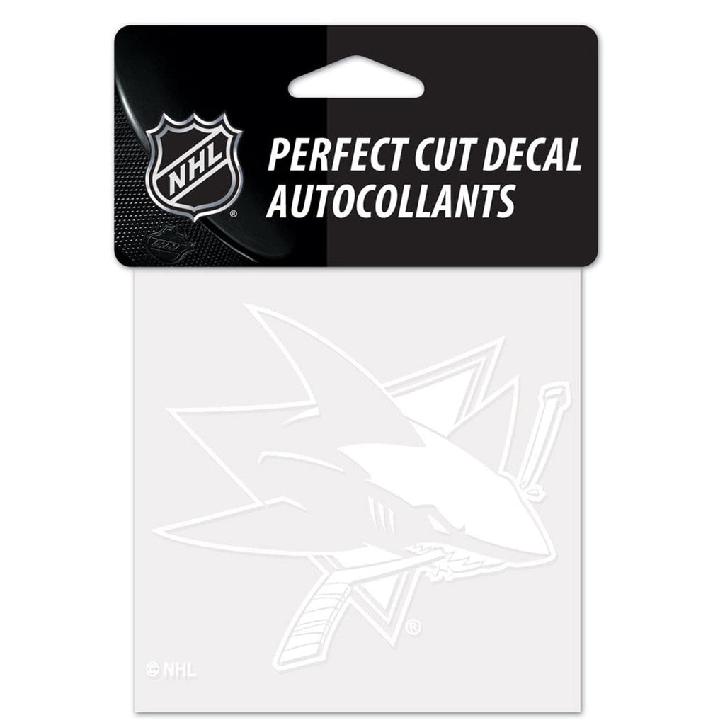 Decal 4x4 Perfect Cut White San Jose Sharks Decal 4x4 Perfect Cut White 032085511522