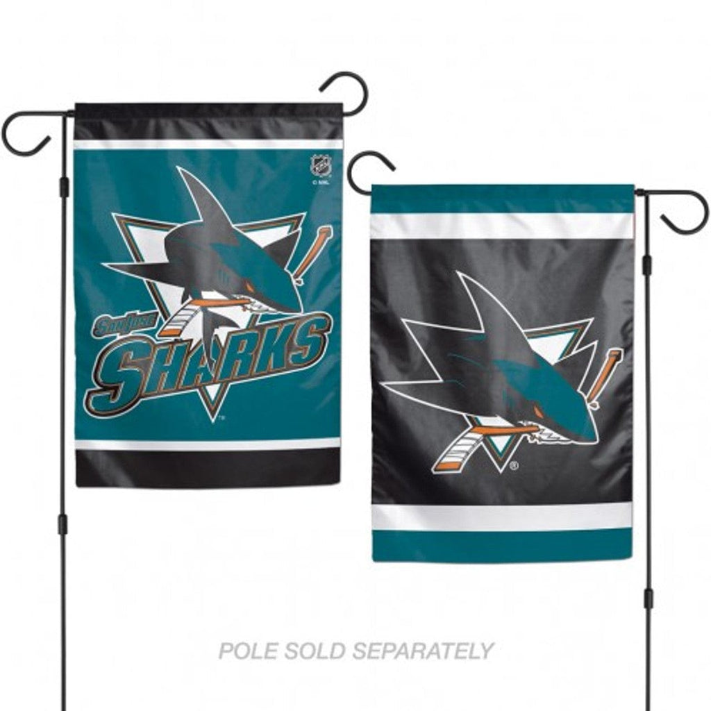 Flags 12x18 San Jose Sharks Flag 12x18 Garden Style 2 Sided - Special Order 032085251824