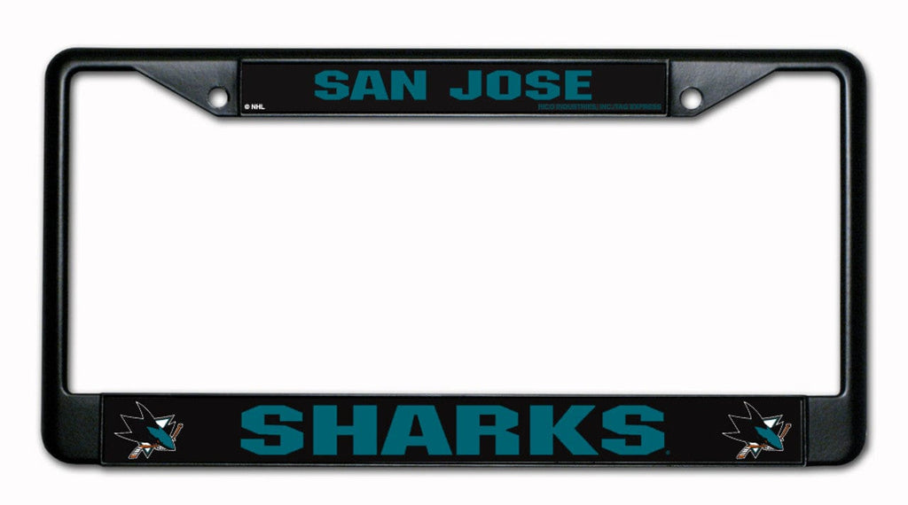 License Frame Chrome San Jose Sharks License Plate Frame Chrome Black 094746219758
