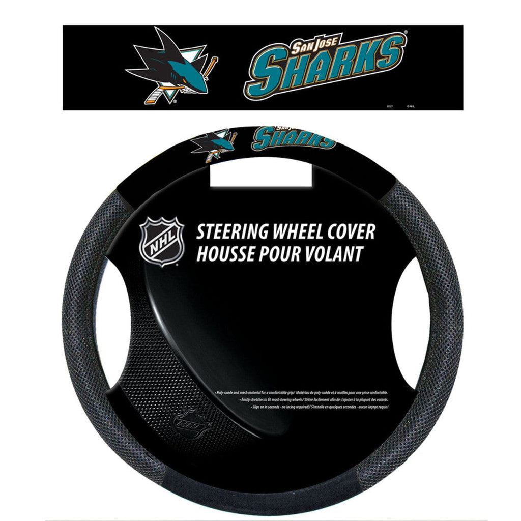 San Jose Sharks San Jose Sharks Steering Wheel Cover Mesh Style CO 023245885256