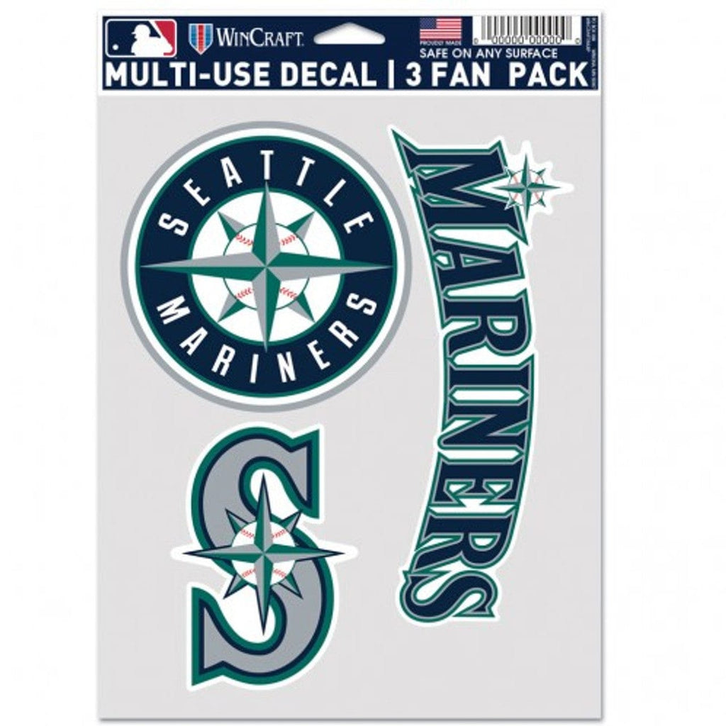 Fan Pack Decals Seattle Mariners Decal Multi Use Fan 3 Pack Special Order 194166069466