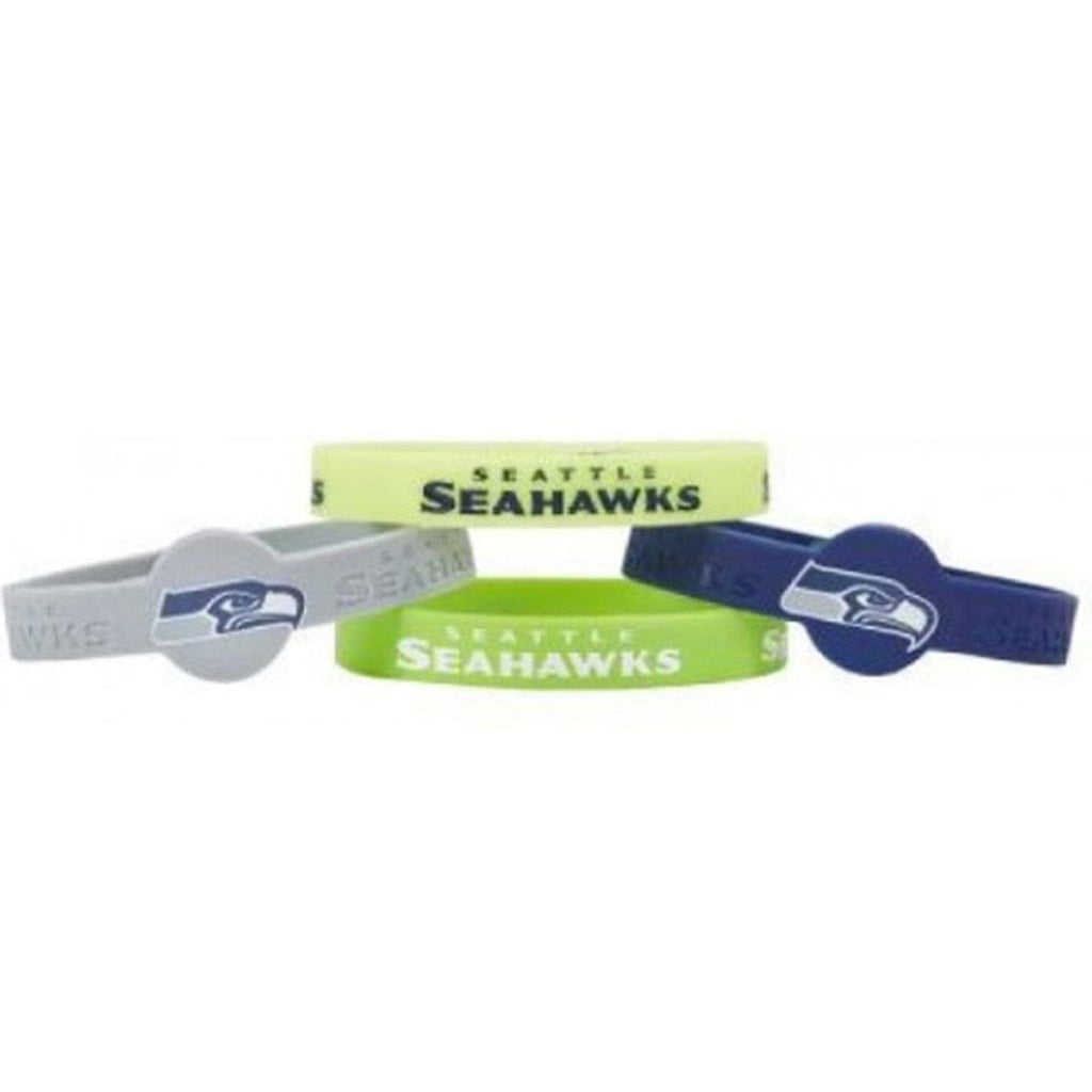 Jewelry Bracelets 4 Packs Seattle Seahawks Bracelets 4 Pack Silicone 763264361484