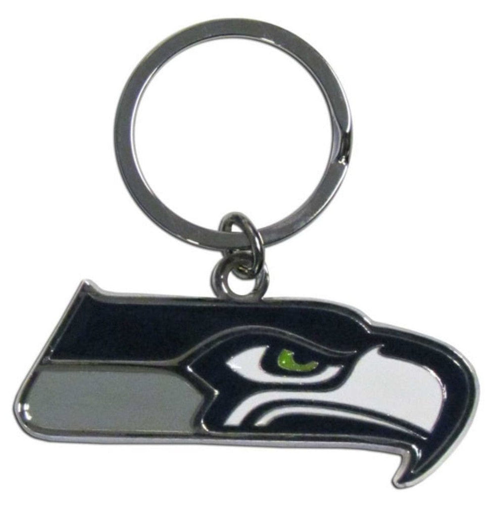 Keychain Logo Cut Style Seattle Seahawks Chrome Logo Cut Keychain 754603253294