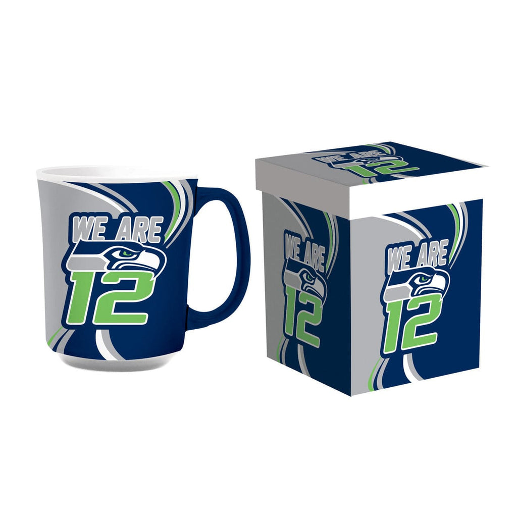 Boxed 14oz Seattle Seahawks Coffee Mug 14oz Ceramic with Matching Box 801946760122