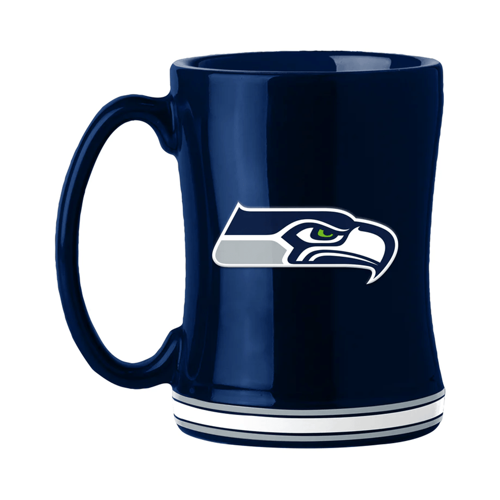 Drinkware Seattle Seahawks Coffee Mug 14oz Sculpted Relief Team Color 806293283690