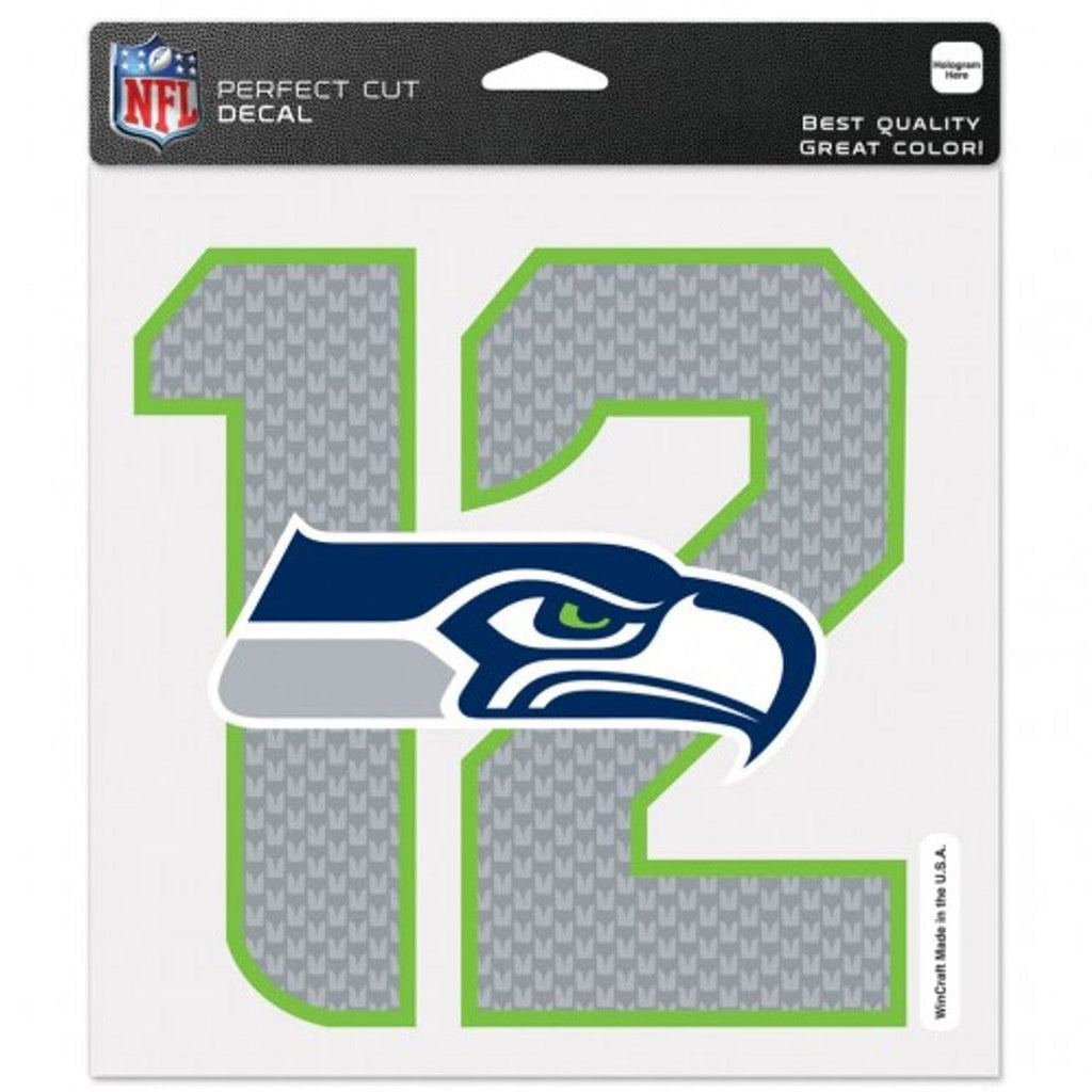 Decal 8x8 Perfect Cut Color Seattle Seahawks Decal 8x8 Perfect Cut Color (12th Man) 032085985170