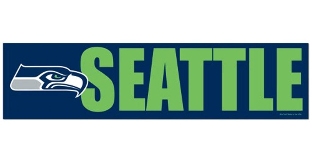 Decal 3x12 Bumper Strip Style Seattle Seahawks Decal Bumper Sticker 032085133816