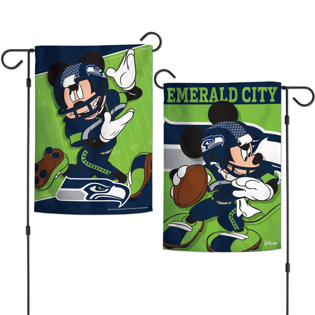 Flags 12x18 Seattle Seahawks Flag 12x18 Garden Style 2 Sided Disney - Special Order 032085725967