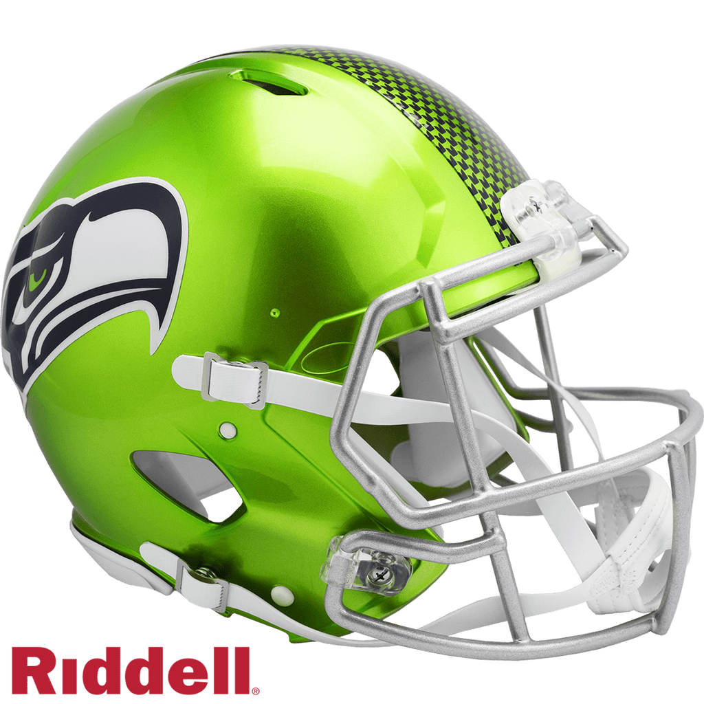 Helmets Full Size Authentic Flash Seattle Seahawks Helmet Riddell Authentic Full Size Speed Style FLASH Alternate 095855628141