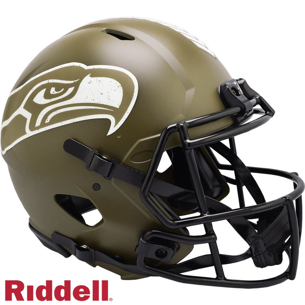 Salute to Service Helmets Seattle Seahawks Helmet Riddell Authentic Full Size Speed Style Salute To Service 095855632544