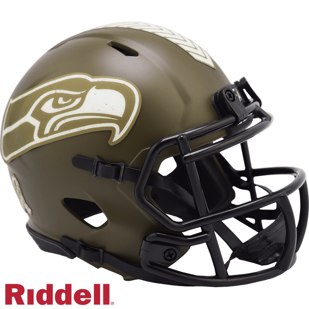 Salute to Service Helmets Seattle Seahawks Helmet Riddell Replica Mini Speed Style Salute To Service 095855633831