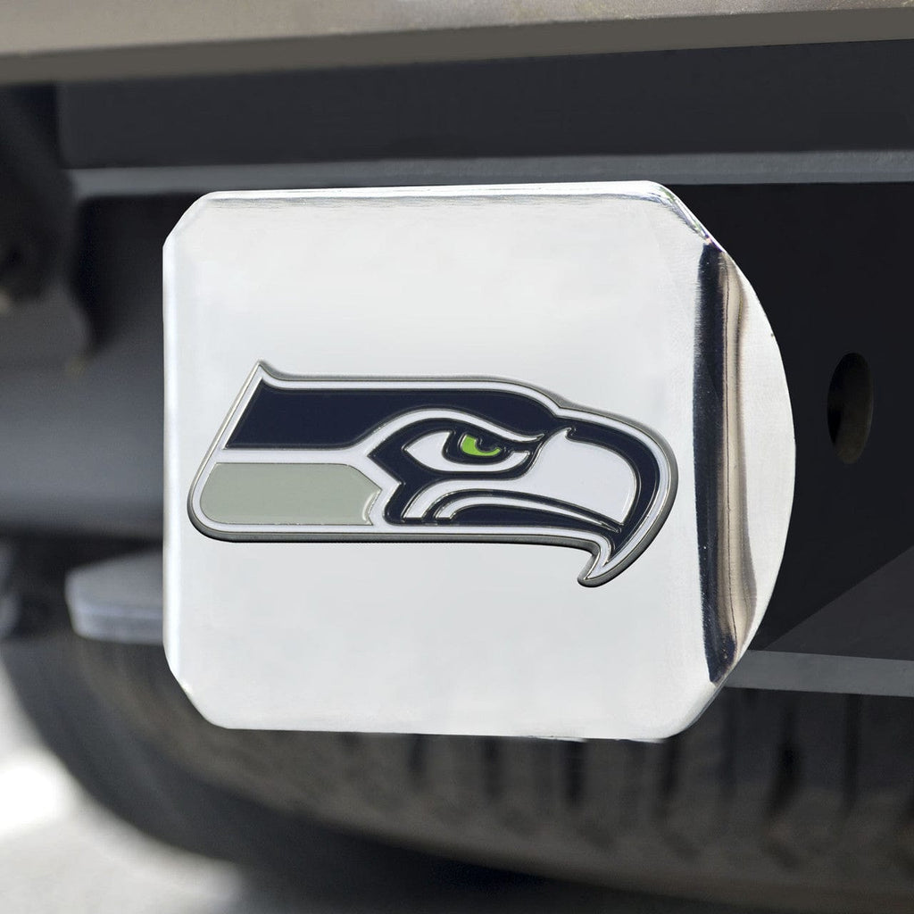 Auto Hitch Covers Seattle Seahawks Hitch Cover Color Emblem on Chrome 842281126129