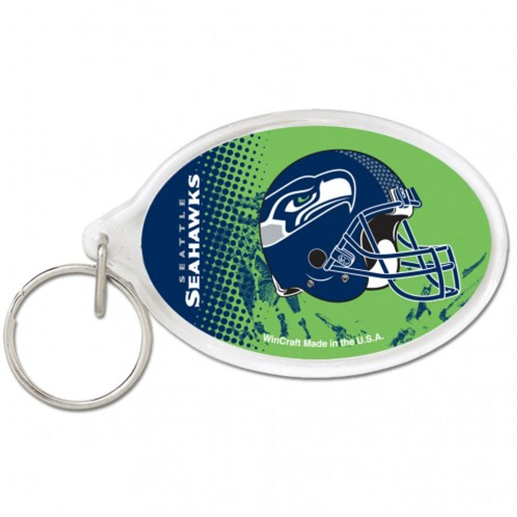 Keychain Misc. Seattle Seahawks Key Ring Acrylic Oval - Special Order 032085893055