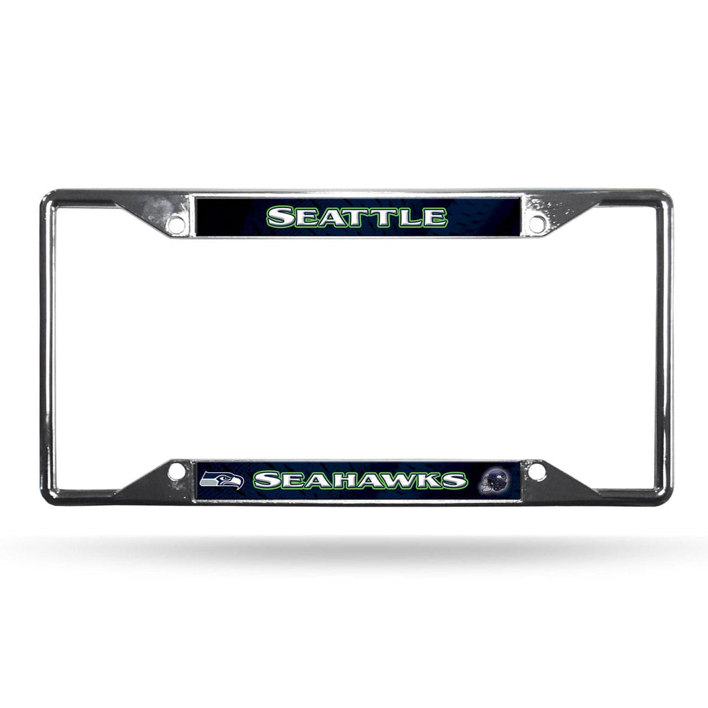 License Frame Chrome EZ Seattle Seahawks License Plate Frame Chrome EZ View 094746490447