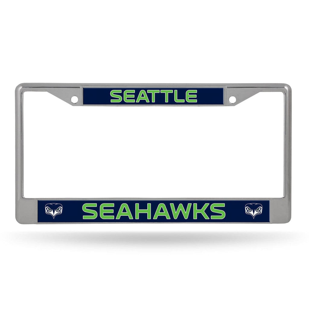 License Frame Chrome Seattle Seahawks License Plate Frame Chrome Printed Insert 767345448552