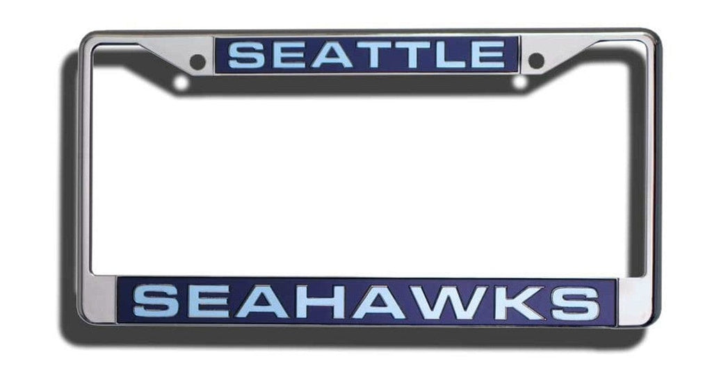 License Frame Chrome Seattle Seahawks License Plate Frame Laser Cut Chrome 094746402624