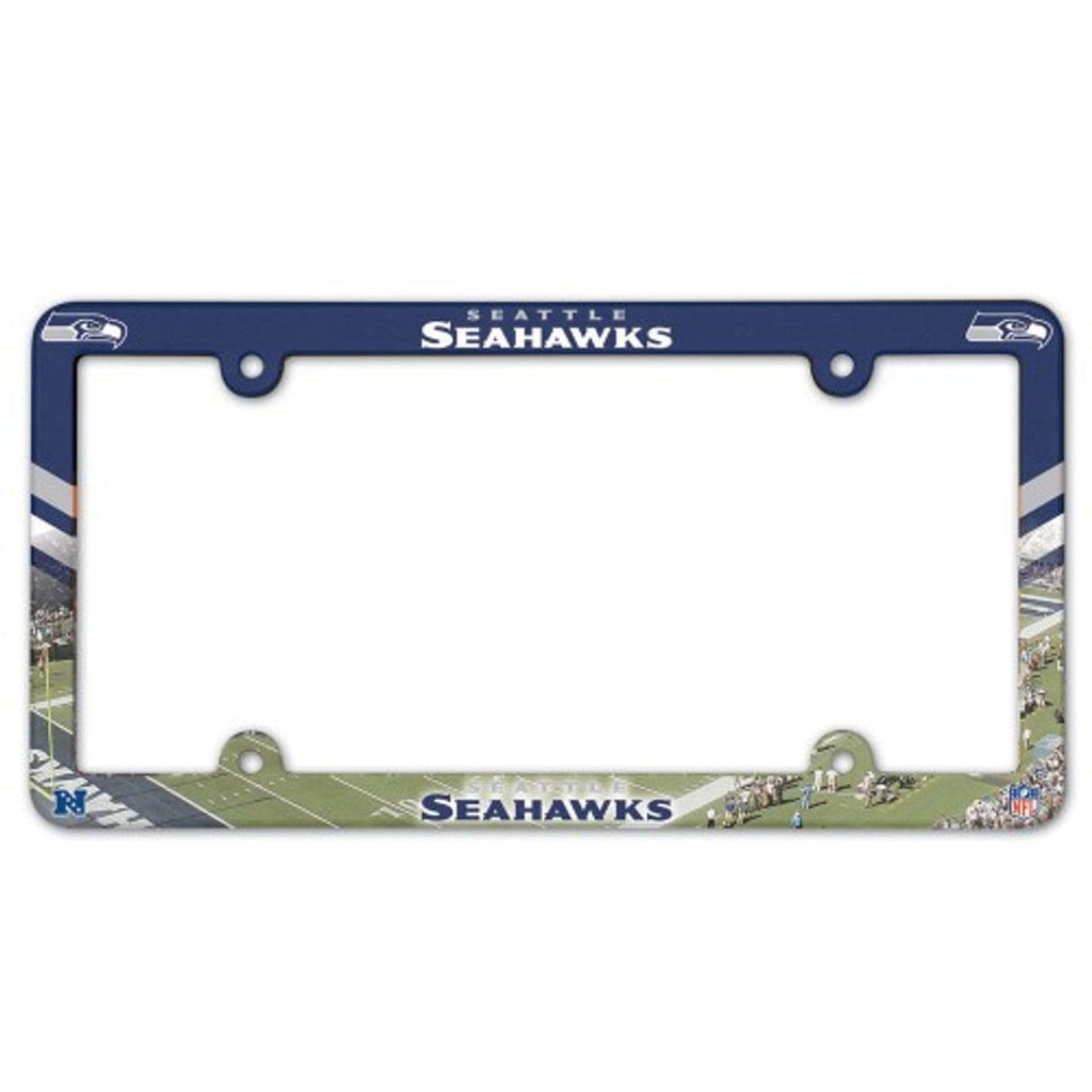 License Frame Plastic Seattle Seahawks License Plate Frame Plastic Full Color Style 032085914415