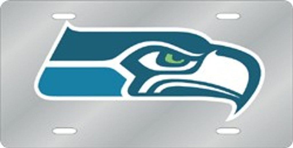 License Plate Laser Cut Seattle Seahawks License Plate Laser Cut Silver 094746138400