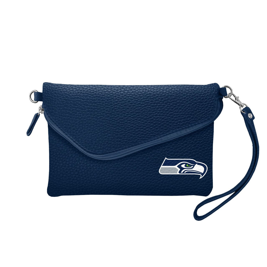 Purse Pebble Fold Over Crossbody Seattle Seahawks Purse Pebble Fold Over Crossbody Navy 686699180898