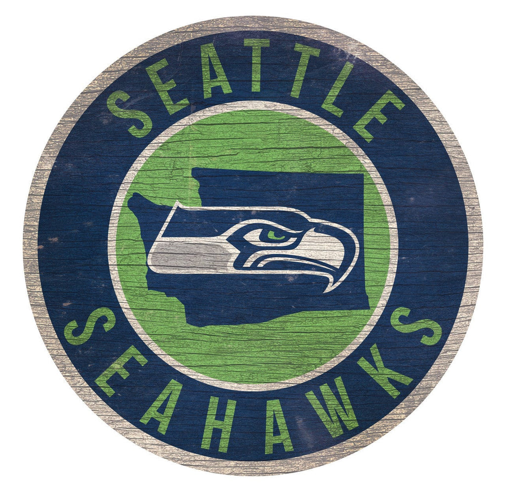 Sign 12 Round State Design Seattle Seahawks Sign Wood 12 Inch Round State Design 878460202308