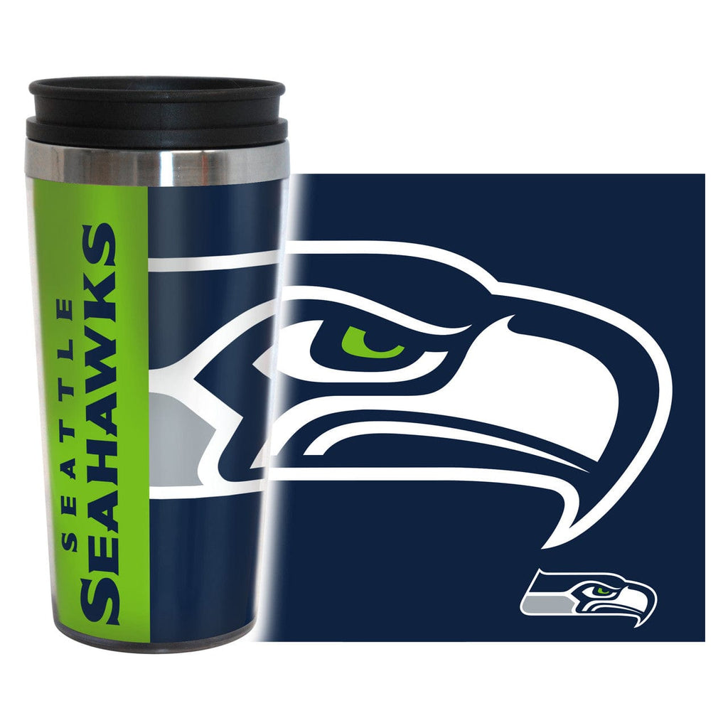 Drink Tumbler 14-16 Seattle Seahawks Travel Mug - 14 oz Full Wrap - Hype Style 888860558189